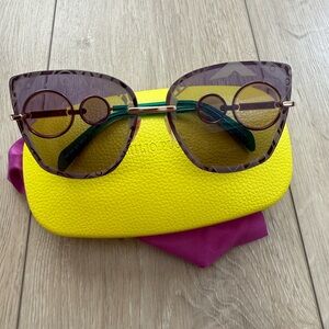 Emilio Pucci Purple Sunglasses with Yellow Case
